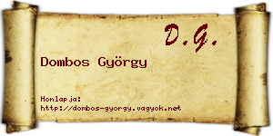 Dombos György névjegykártya